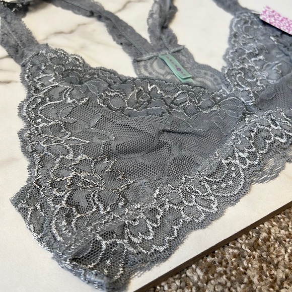 Gray Floral Lace Bralette by Anemone - Picture 1 of 7